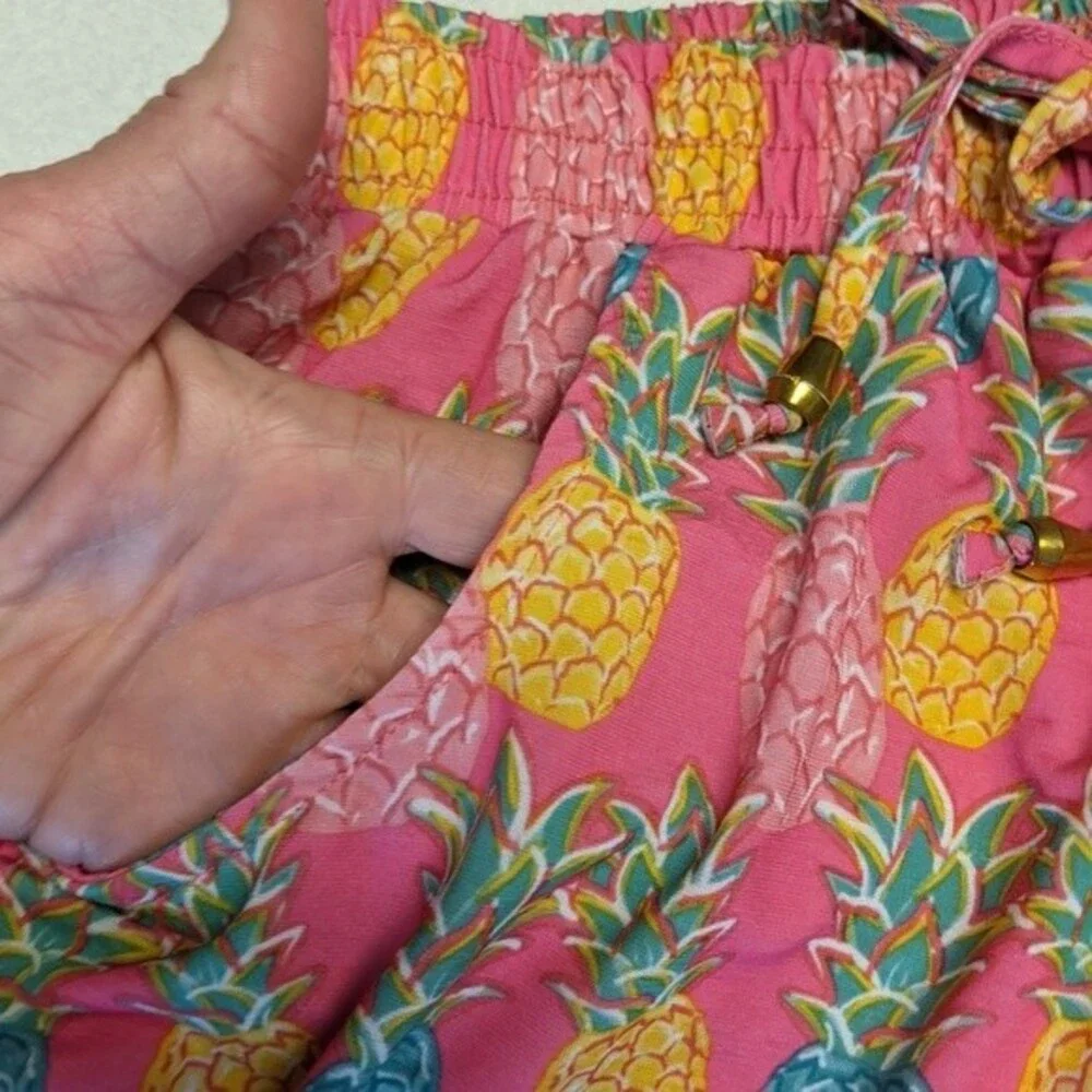 Simply Southern soft elastic waistband drawstring pineapple shorts - S/M